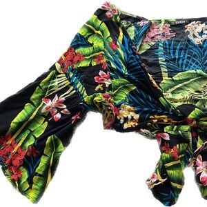 SHEIN Vibrant Floral Wrap Top